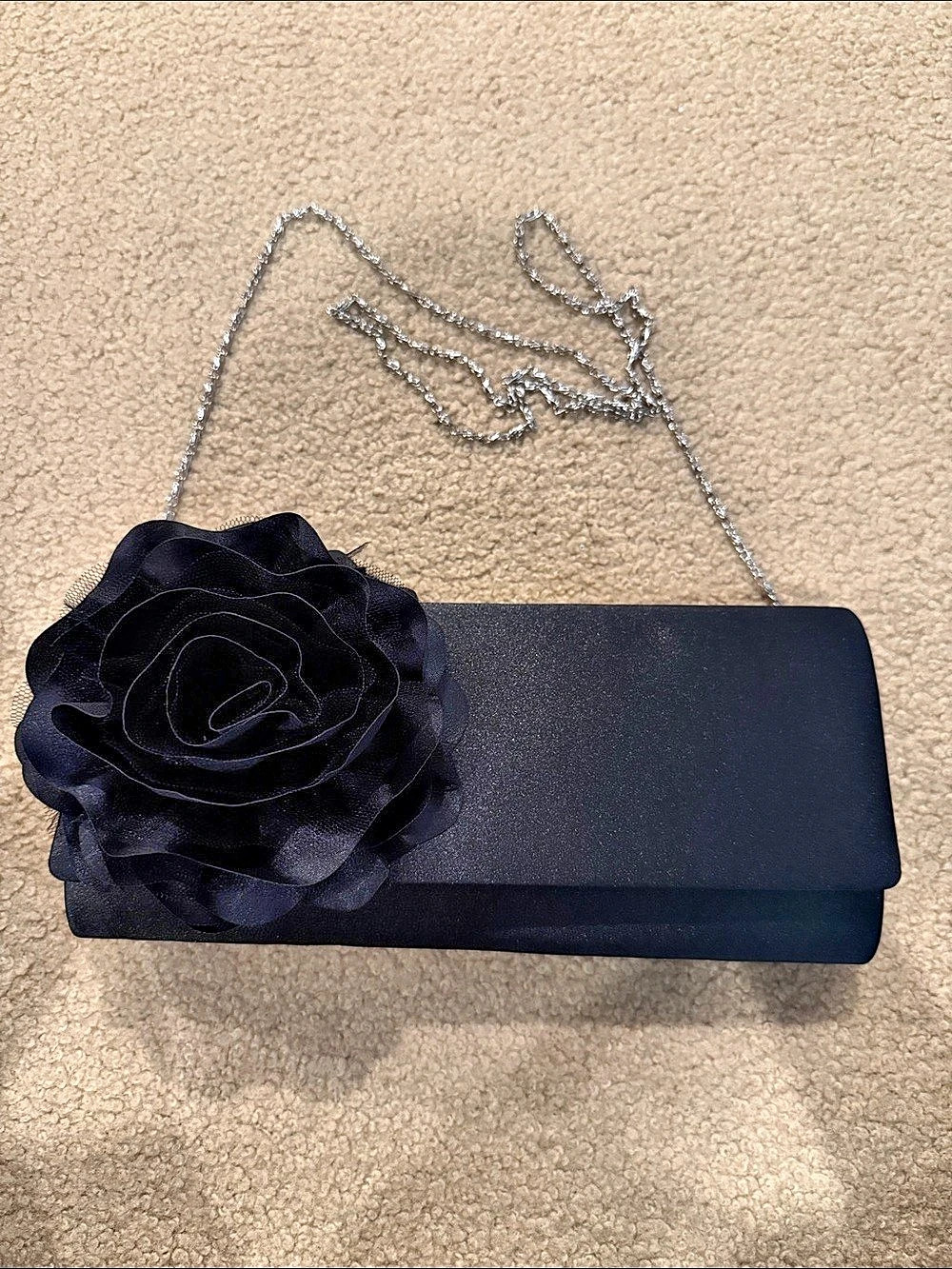Black Flower Clutch